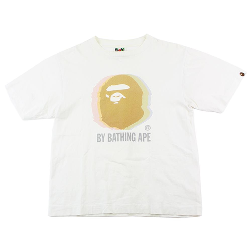 Bape Motion Blur Big Ape Logo Tee White - SaruGeneral