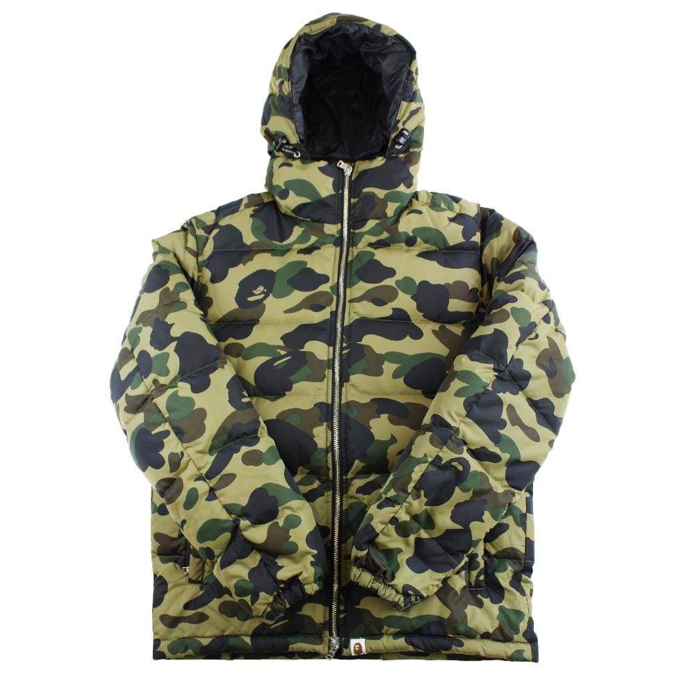 Bape 1st Green Camo Puffer Jacket - SaruGeneral