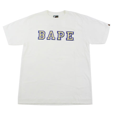 bape blue outline gradient text tee