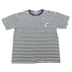 Bape Pinstripe Gold Ape Logo Tee