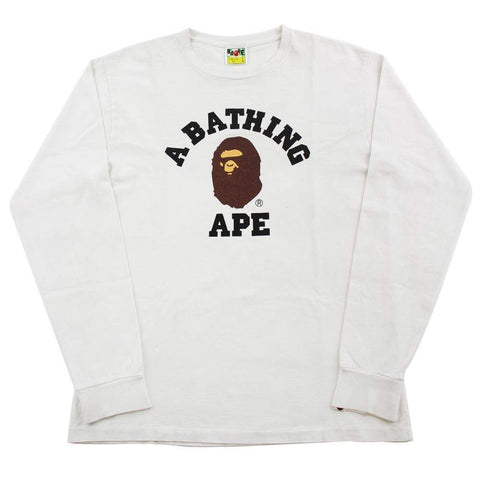 Bape Original College Logo LS White