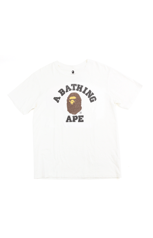 Bape Original glitter College Logo Tee White