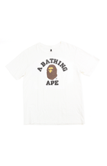 T-shirt Bape Original à paillettes avec logo universitaire blanc