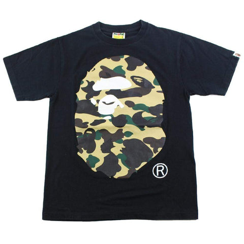 Bape 1st Yellow Big Ape Logo Tee Black