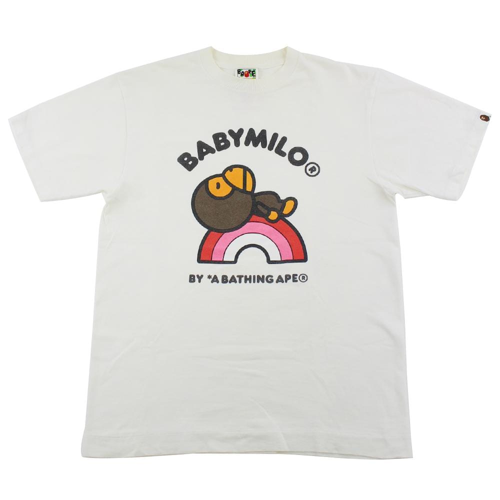 bape milo pink rainbow tee white - SaruGeneral