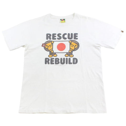 bape milo japan relief tee white