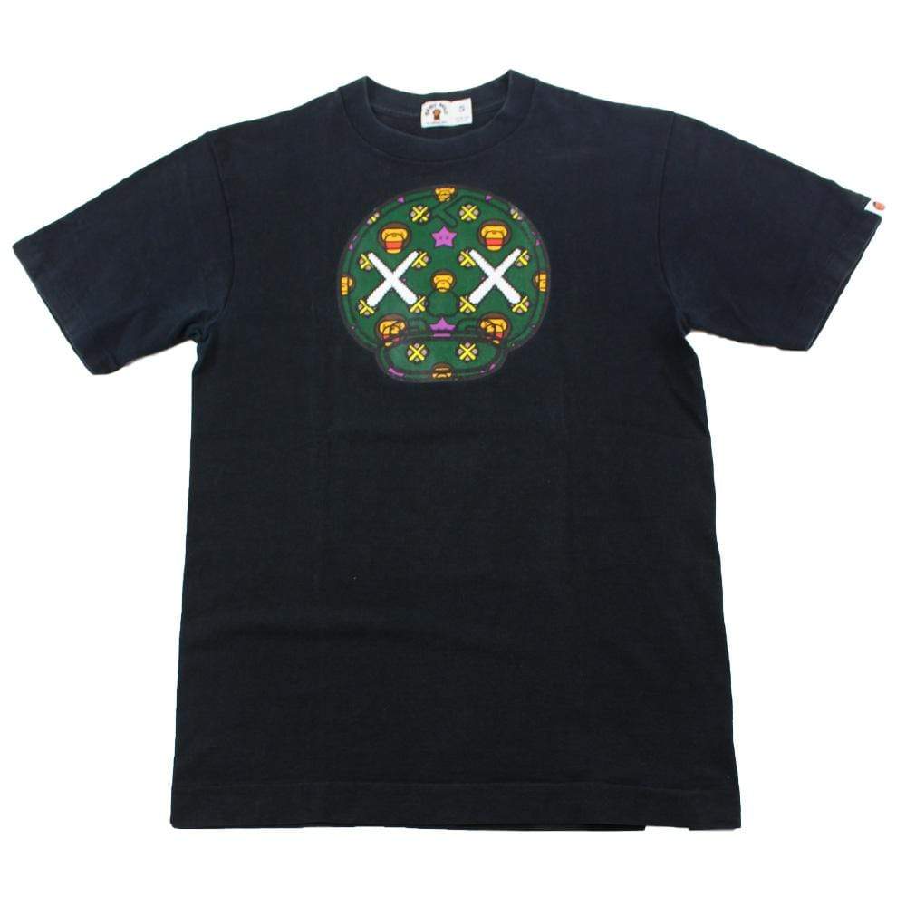 Bape x Kaws Baby Milo Monogram Logo Tee Black - SaruGeneral