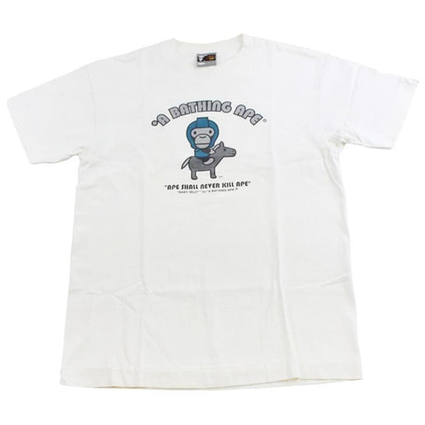 bape milo horse tee white