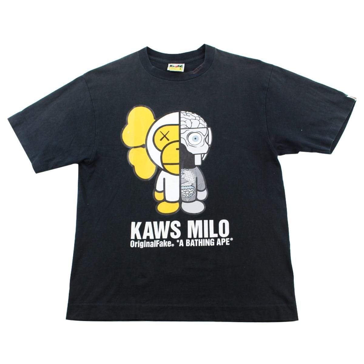 Bape x Kaws Baby Milo Dissected Figure Tee Black - SaruGeneral