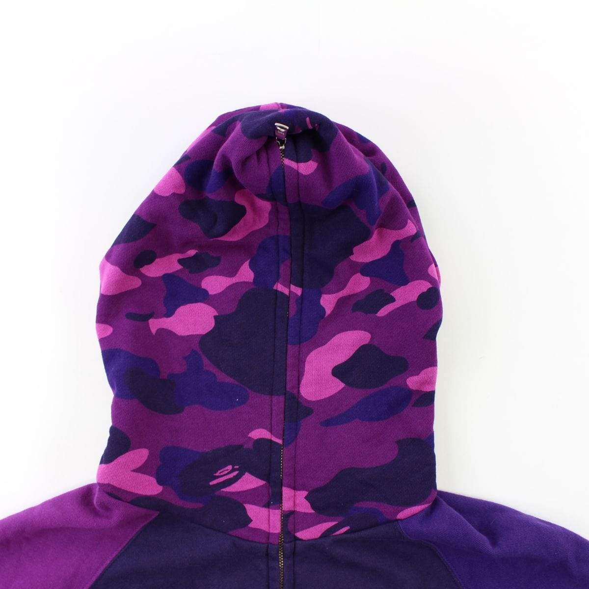 Bape Text Purple Camo Fullzip Hoodie Purple - SaruGeneral