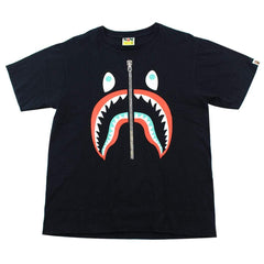 T-shirt Bape Teal & Red Shark Face Noir