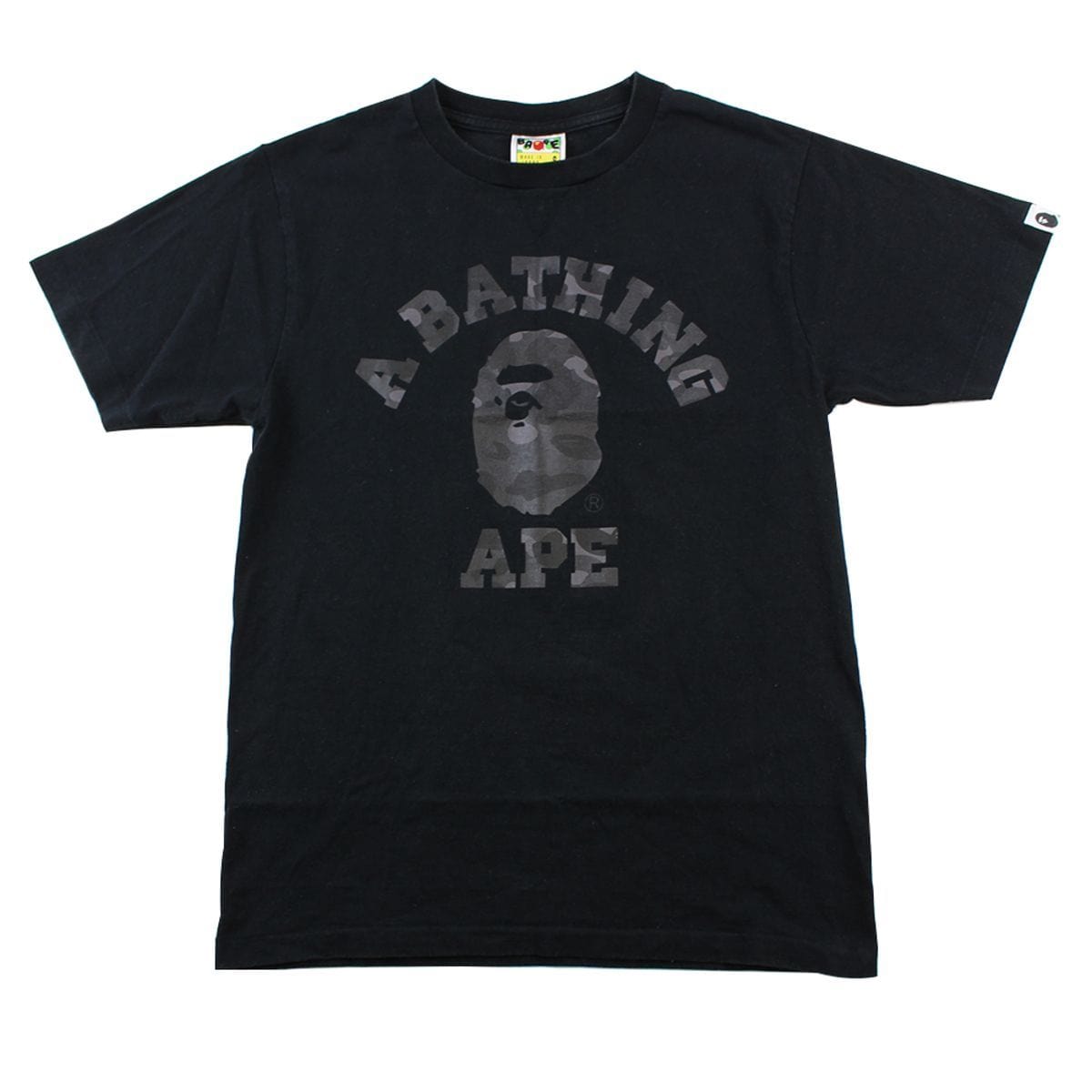 Bape Black Camo College Logo Tee Black - SaruGeneral