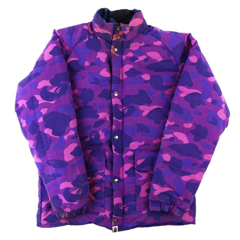 Bape Purple Camo Reversible Blue Camo Puffer Jacket