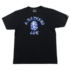 T-shirt Bape Digi Blue Cloud Camo College Logo Noir