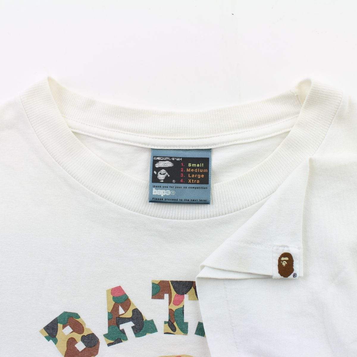 Bape Duck Camo College Logo Tee White - SaruGeneral