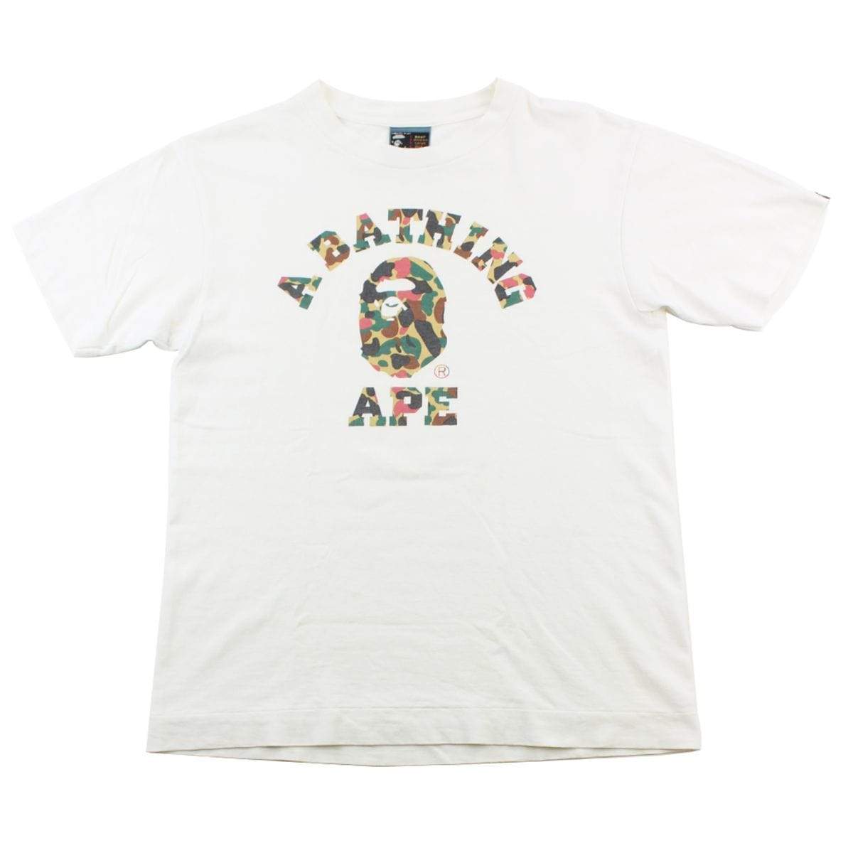 Bape Duck Camo College Logo Tee White - SaruGeneral