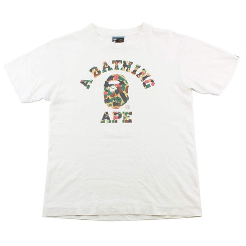 Bape Duck Camo College Logo Tee White