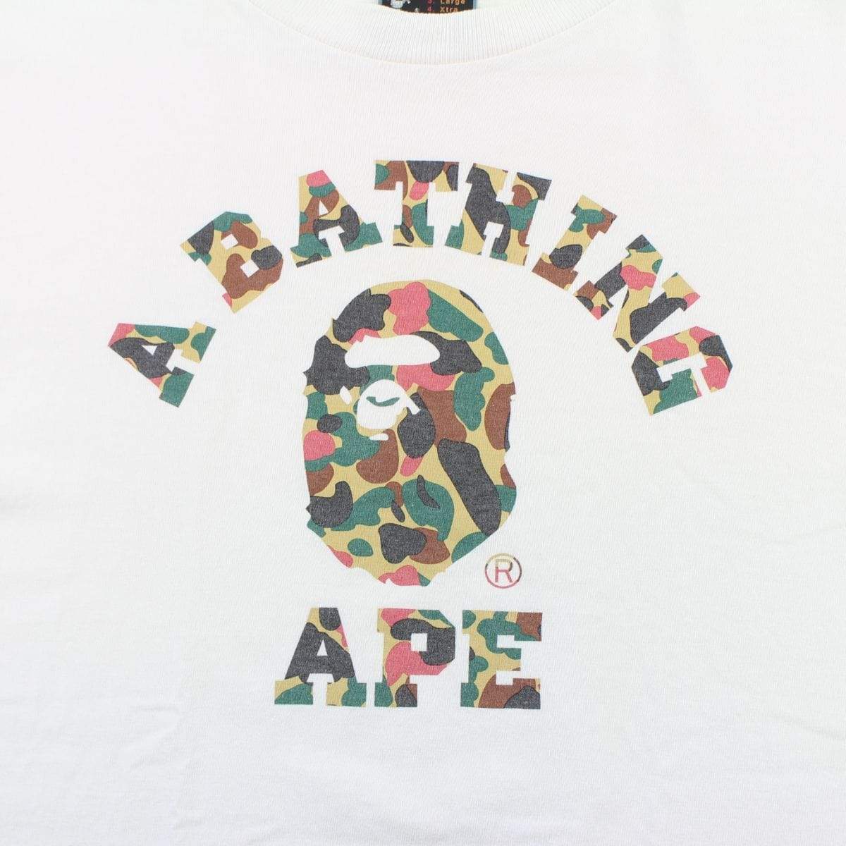 Bape Duck Camo College Logo Tee White - SaruGeneral