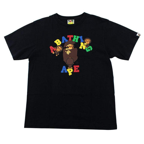 T-shirt Bape Primary Colour Baby Milo College avec logo noir