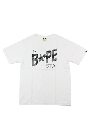 T-shirt BAPESTA à logo camouflage noir et crayon blanc