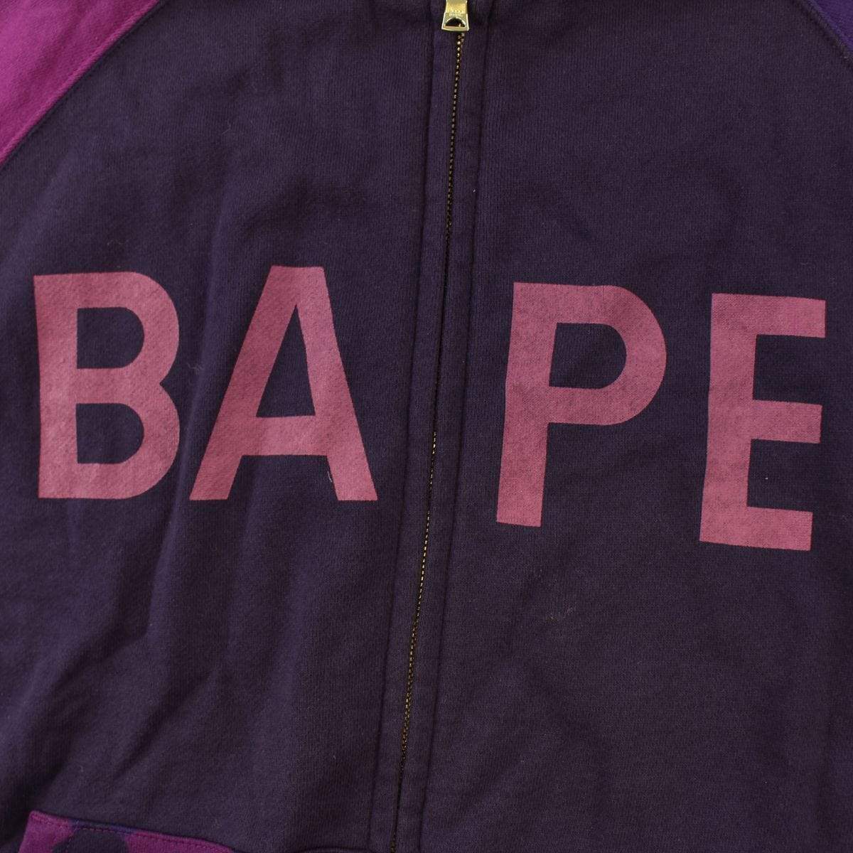 Bape Text Purple Camo Fullzip Hoodie Purple - SaruGeneral