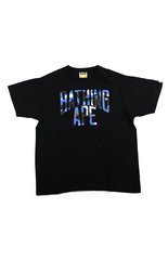 T-shirt BAPE bleu camouflage ville Arch Text noir