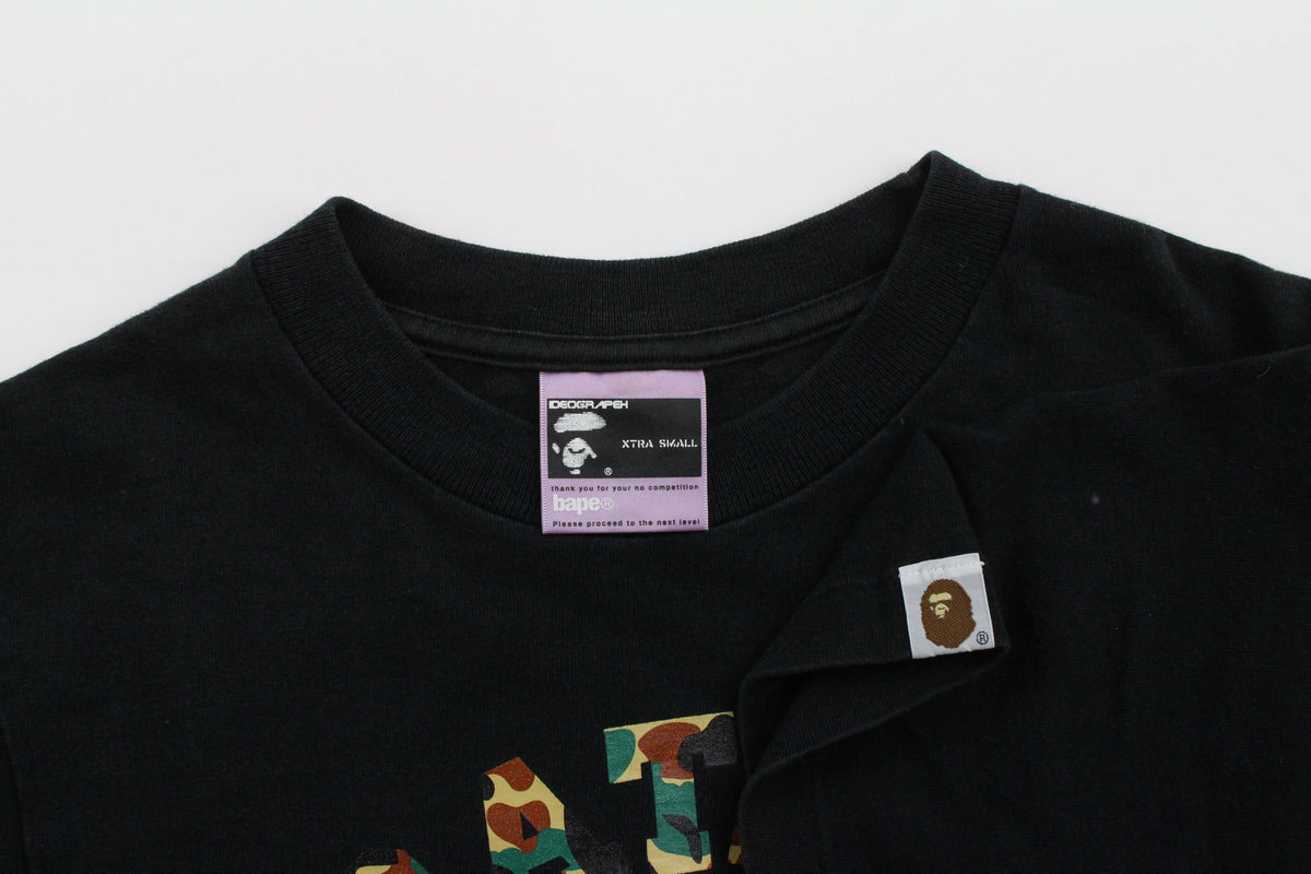 Bape Duck BAPE Duck Camo Angry College Logo Tee Black – SARUGENERAL
