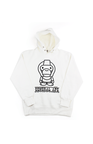 Sweat à capuche blanc Baby Milo General Ape