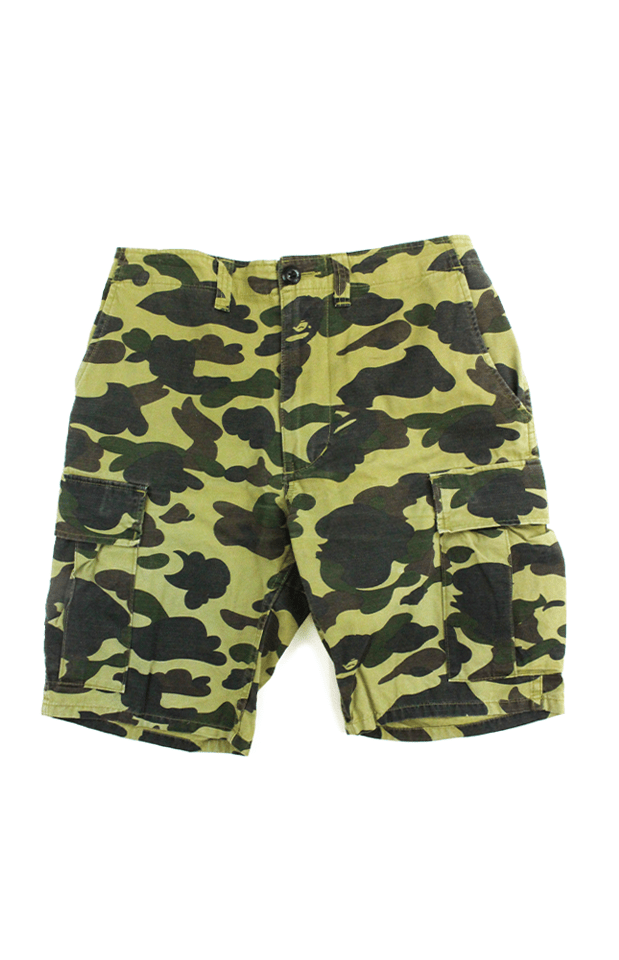 Bape 1st Green Camo Cargo Shorts - SaruGeneral