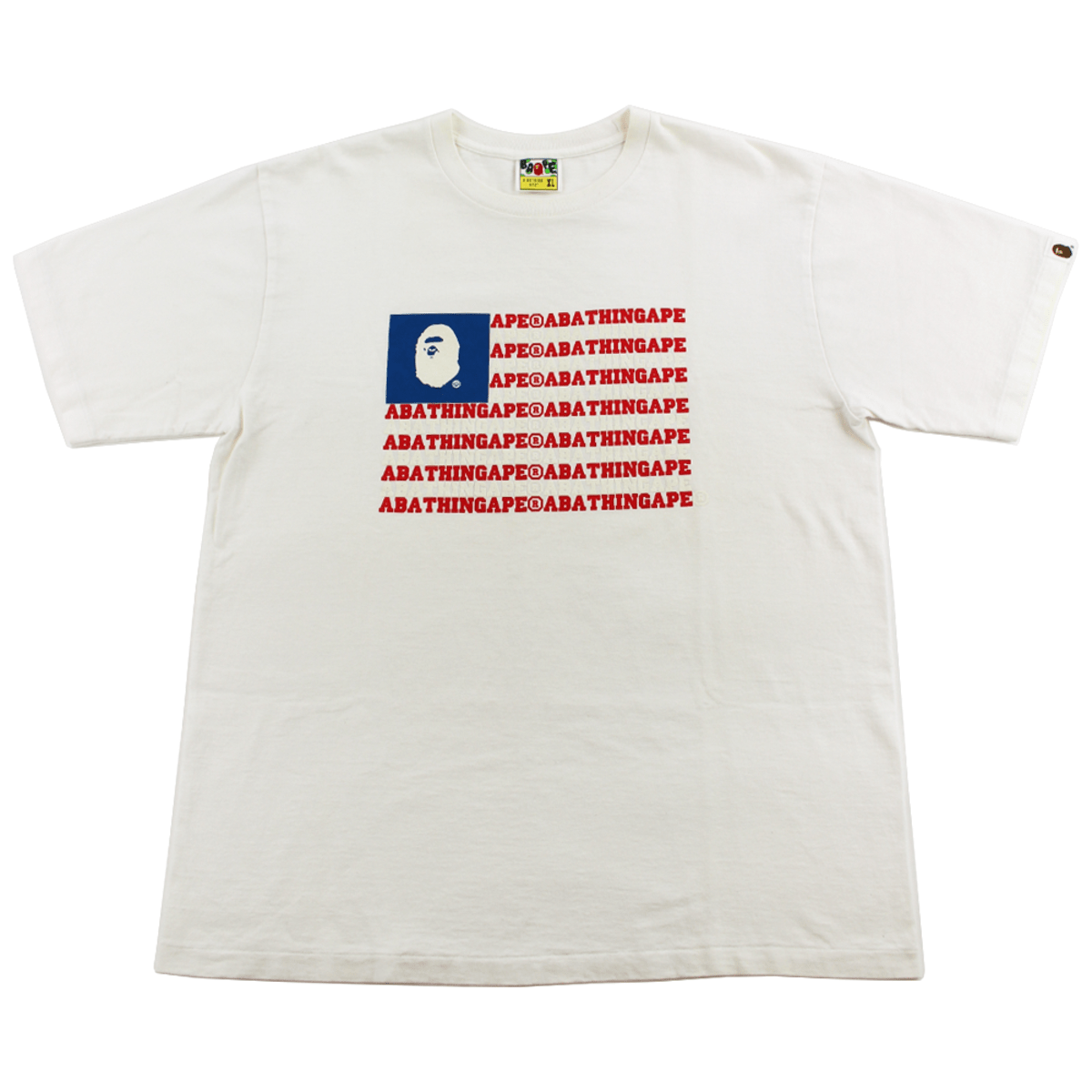 Bape A Bathing Ape USA Flag Tee White - SaruGeneral