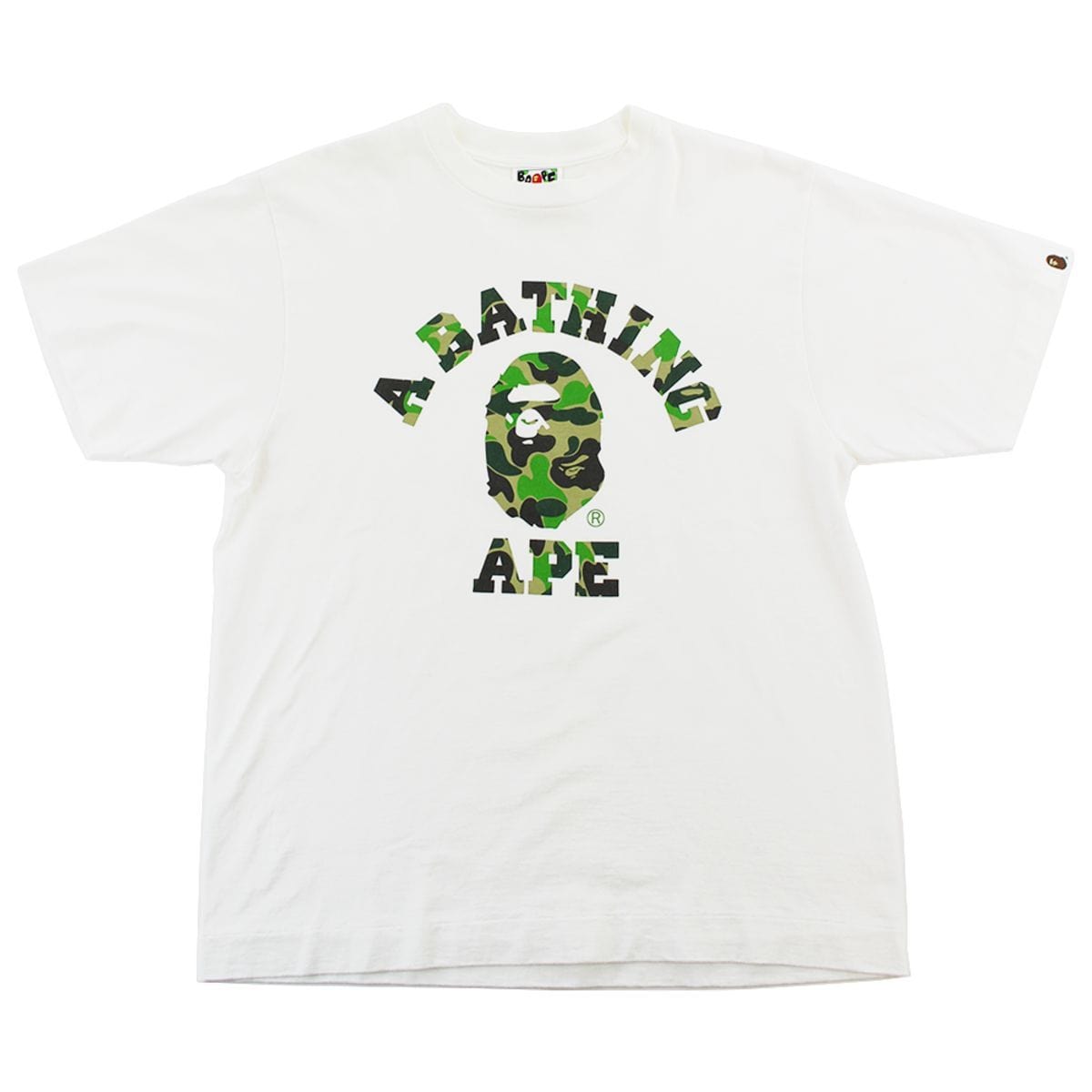 Bape ABC Green Camo College Logo Tee White - SaruGeneral