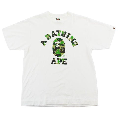 Bape ABC Green Camo College Logo Tee White