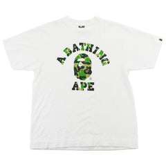 Bape ABC Green Camo College Logo Tee White