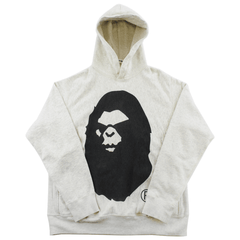 Sweat à capuche Bape Angry Face Big Ape avec logo gris clair