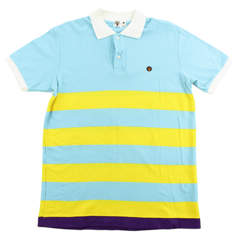 Bape Baby Milo Polo Shirt Blue Yellow Stripe