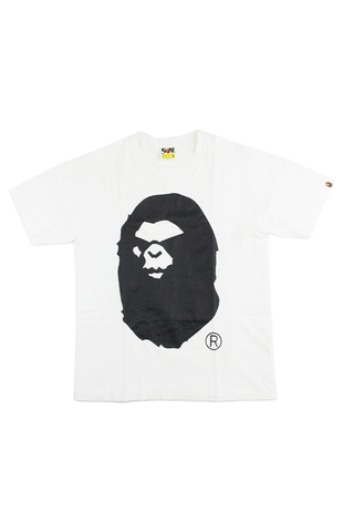 Bape Black angry face Big Ape Logo Tee White