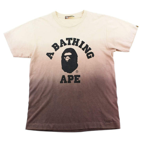 Bape Black College Logo Tee Brown Gradient