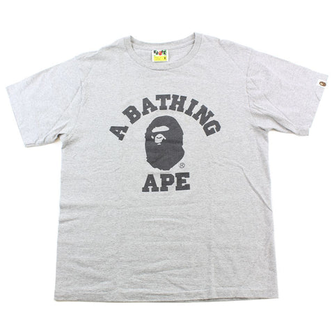 Bape Black College Logo Tee Grey