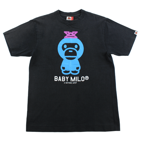 Bape Blue Baby Milo Tee Black