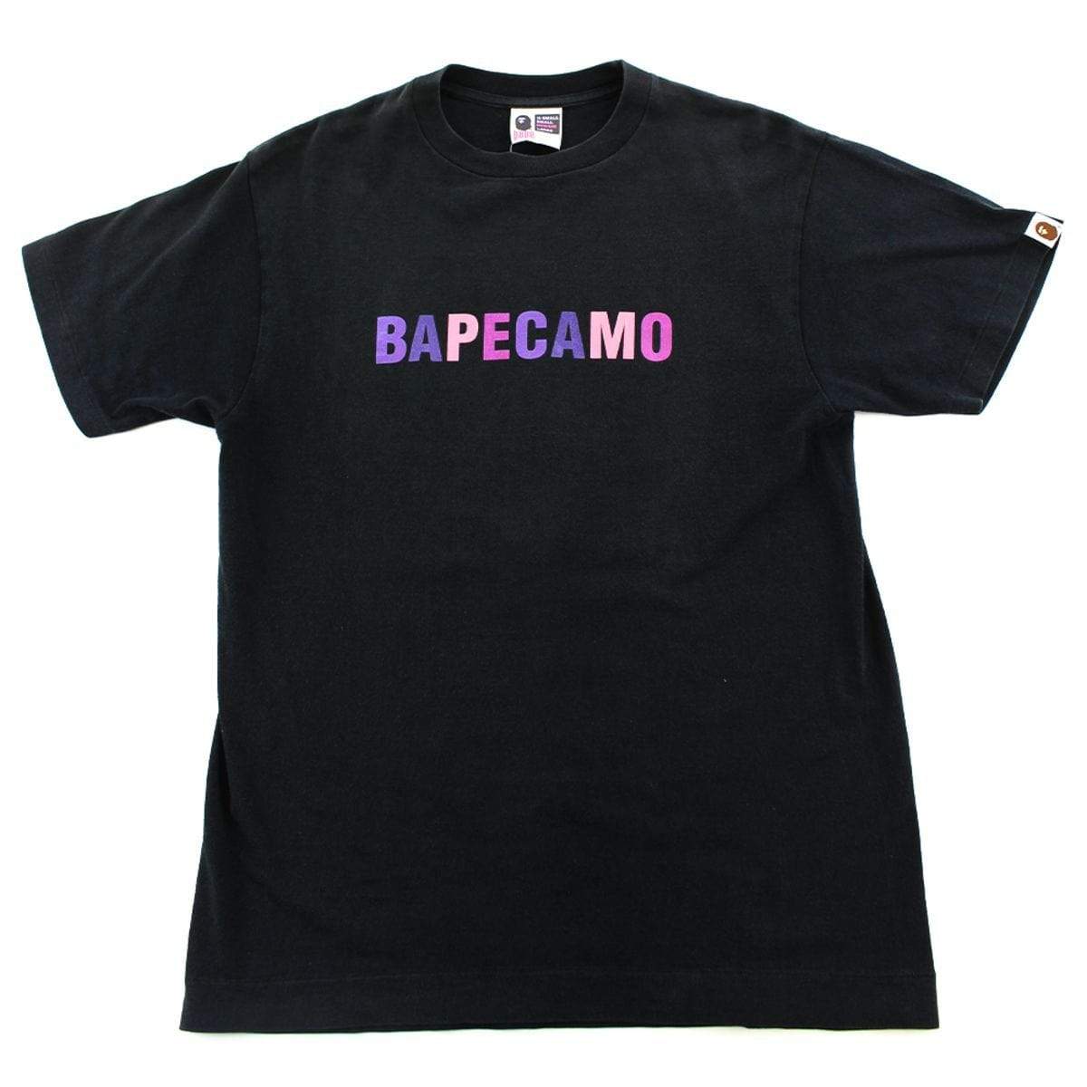 Bape Camo Text Purple Camo Tee Black - SaruGeneral