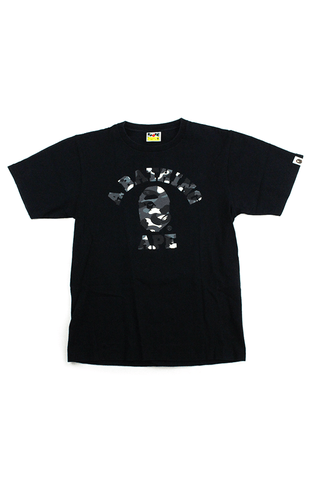 Bape glow in the dark black City Camo College Logo Tee Black