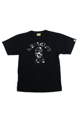 T-shirt Bape noir phosphorescent City Camo College avec logo noir