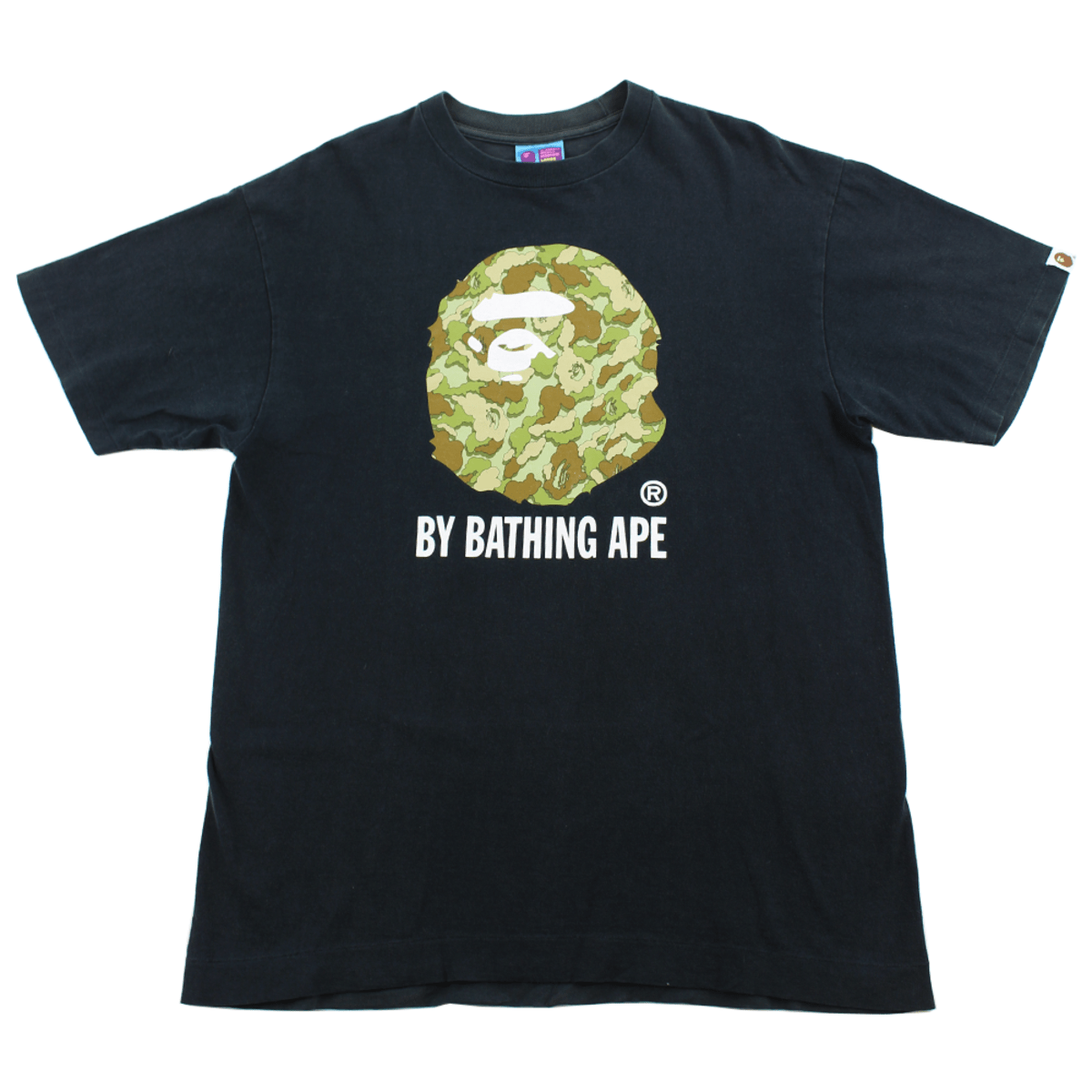 Bape x Kaws Green Camo Big Ape Tee Black - SaruGeneral