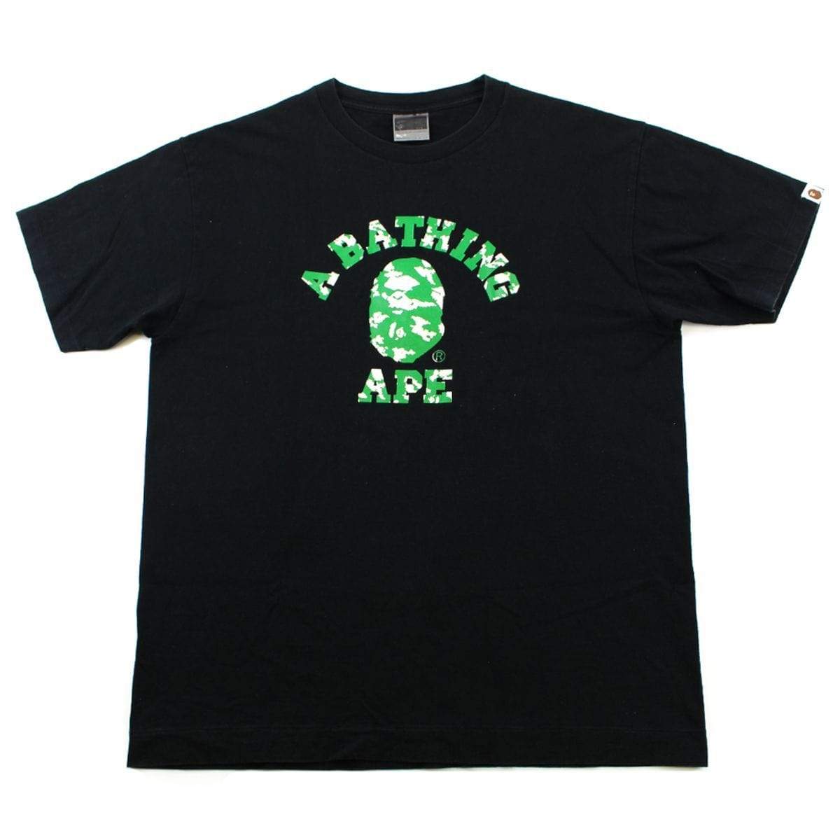 Bape Green Cloud College Logo Tee Black - SaruGeneral