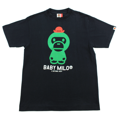 Bape Green Baby Milo Bowler Hat Tee Black