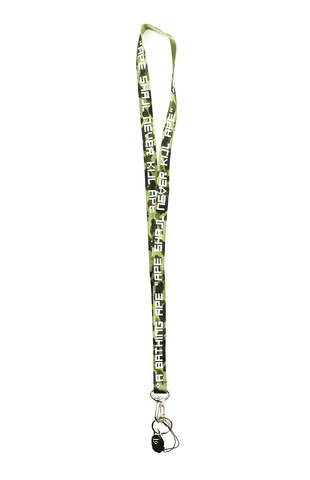 Bape Green Camo Text Lanyard