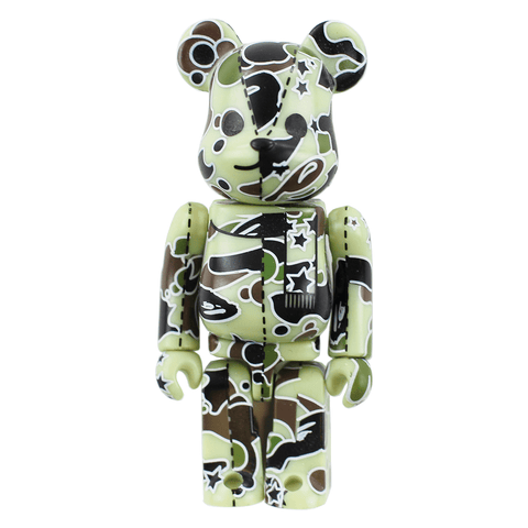 Bape Green Psyche Camo 100% Bearbrick