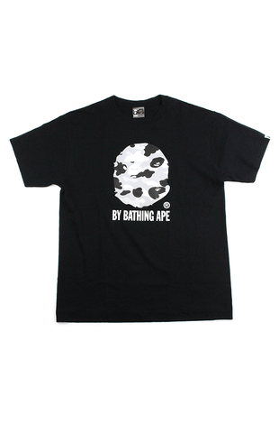 Bape Grey Camo Big Ape Logo Tee Black