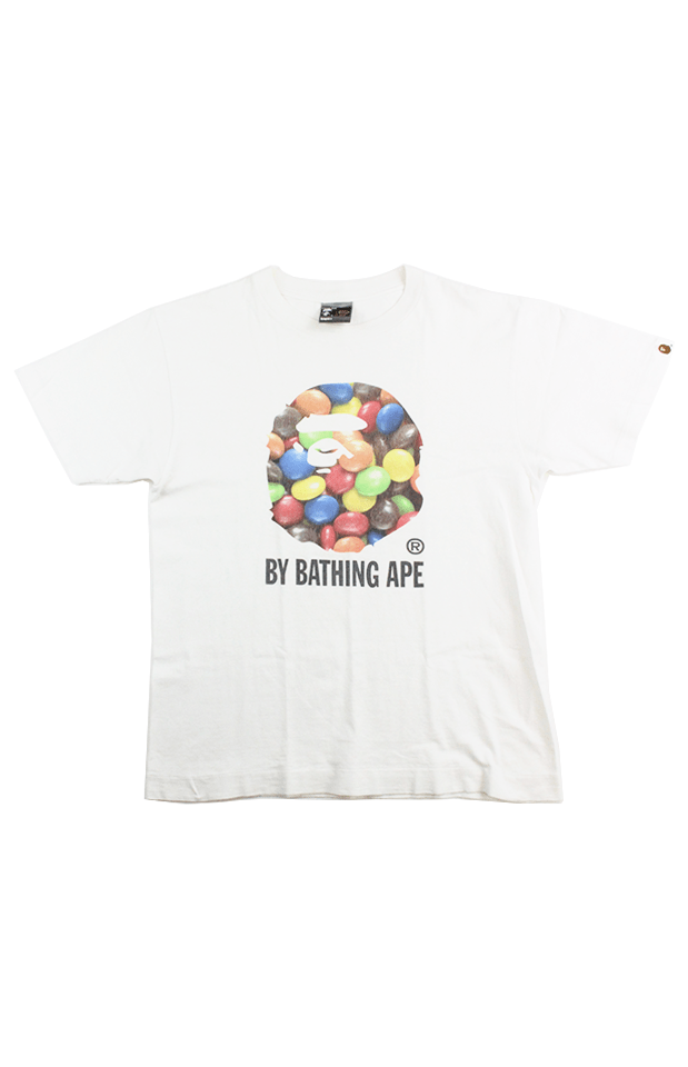 Bape M&M Big Ape Logo Tee White - SaruGeneral