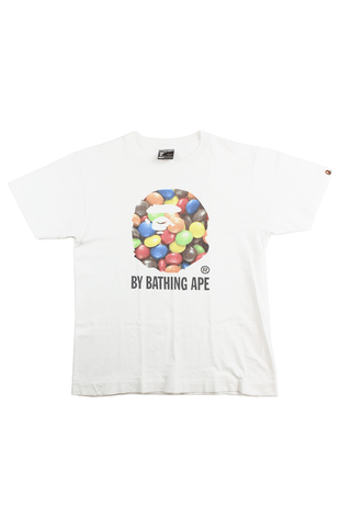 Bape M&M Big Ape Logo Tee White